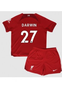 Fotbalové Dres Liverpool Darwin Nunez #27 Dětské Domácí Oblečení 2022-23 Krátký Rukáv (+ trenýrky)